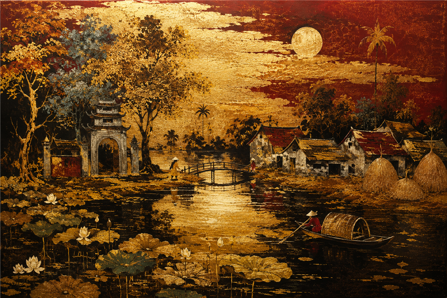 Hoàng hôn bên hồ